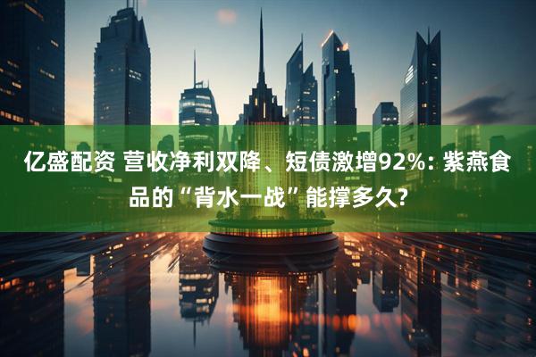 亿盛配资 营收净利双降、短债激增92%: 紫燕食品的“背水一战”能撑多久?
